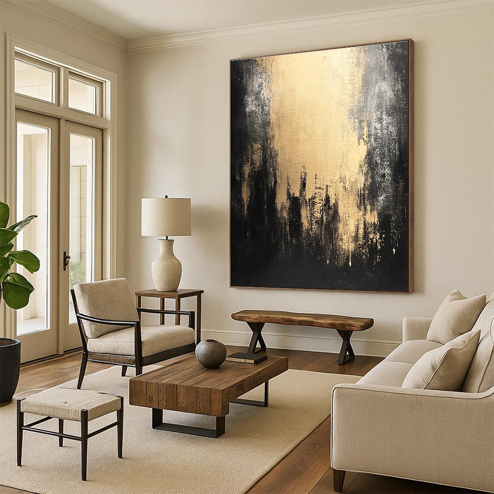 Gold and Black City Silhouette for Elegant Bedroom & Art - Centric Living Room STSC228