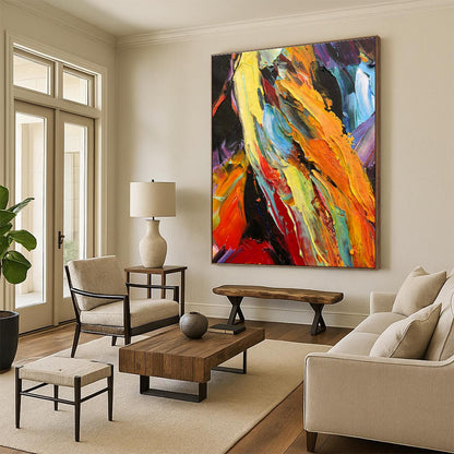 Colorful Impasto Abstract Art for Art Gallery & Creative Studio DLZ1269