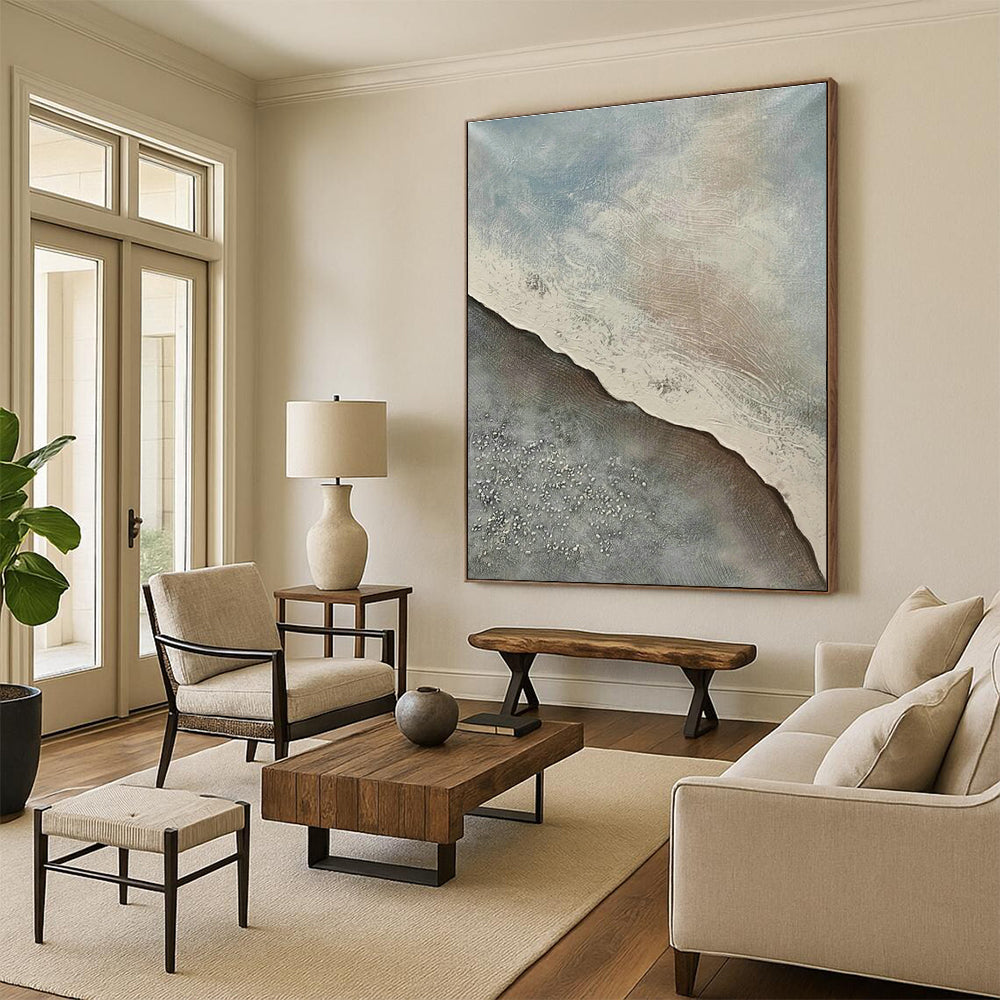 Beach - Textured Abstract Art for Living Room & Sunroom DLZ0502