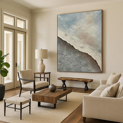 Beach - Textured Abstract Art for Living Room & Sunroom DLZ0502