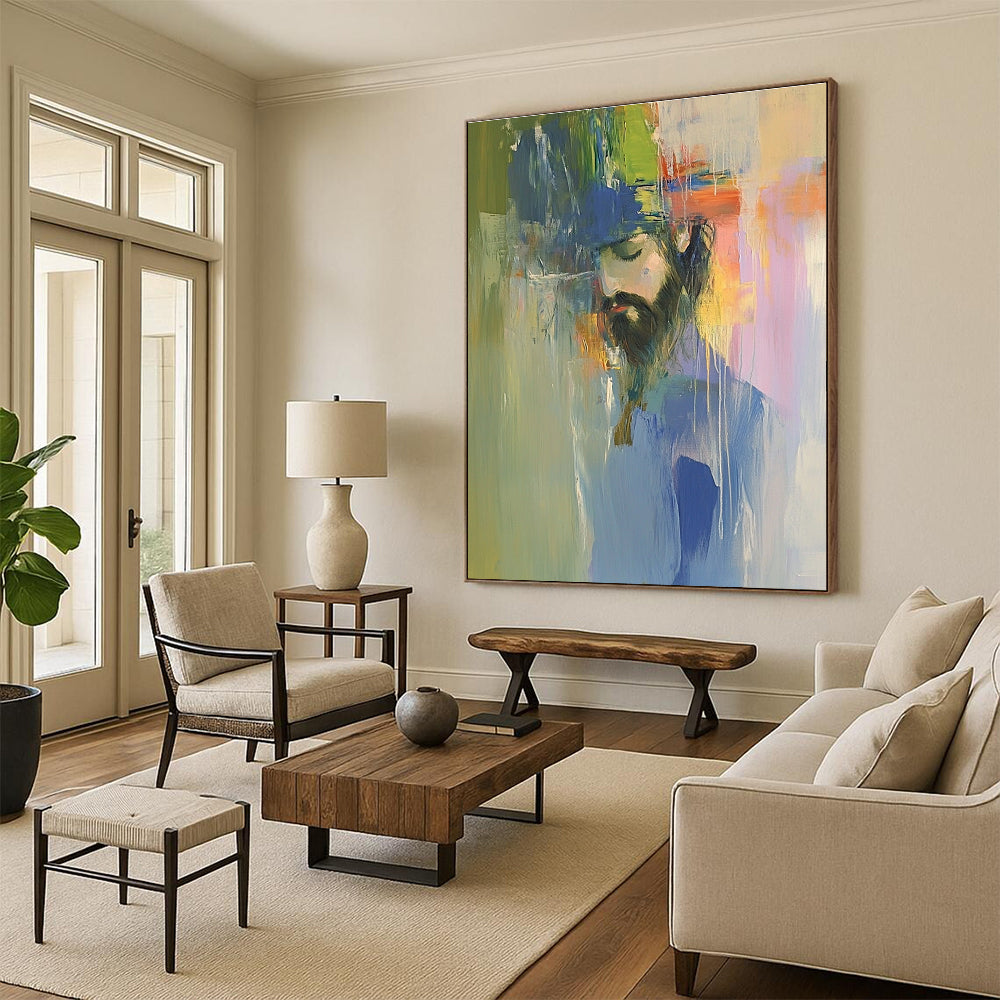 Colorful Abstract Portrait for Bohemian - Style Bedroom & Creative Studio STSC593