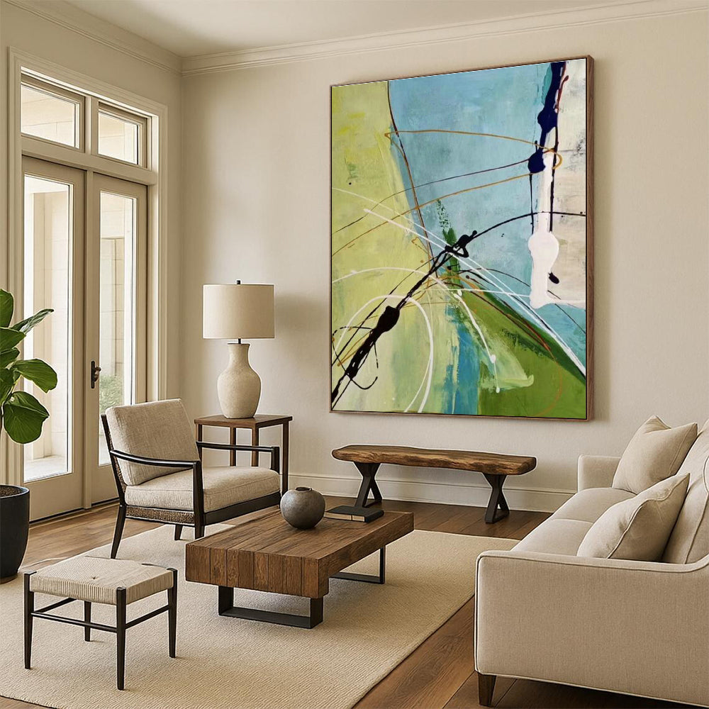 Line Abstract Art for Bohemian Home Yoga Studios DLZ0275