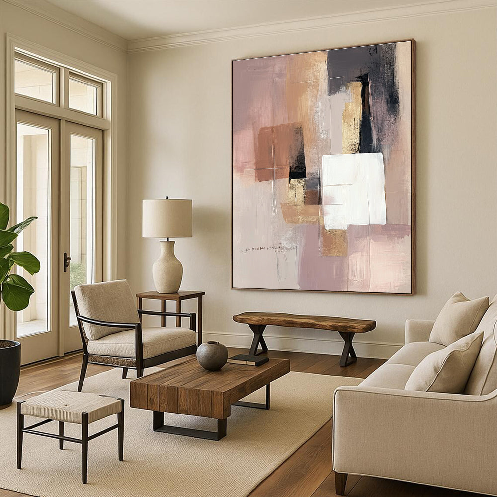 Earth - Toned Geometric Abstract for Rustic Home Library & Eco - Friendly Office STSC808