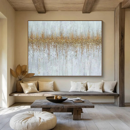 Gold - Gray Texture Abstract Art for Luxury Hotel Spa Waiting Areas DLZ2686