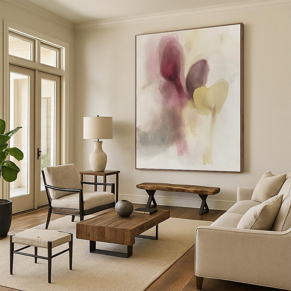 Muted Color Abstract Shapes for Minimalist Living Room & Calming Meditation Space STSC503