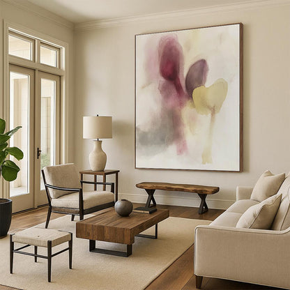 Muted Color Abstract Shapes for Minimalist Living Room & Calming Meditation Space STSC503