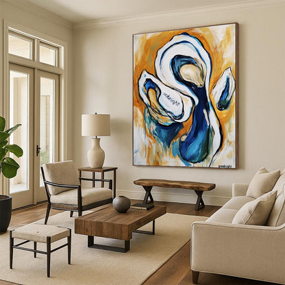 Playful Oyster Abstract for Seafood Restaurant & Coastal Living Room STSC272