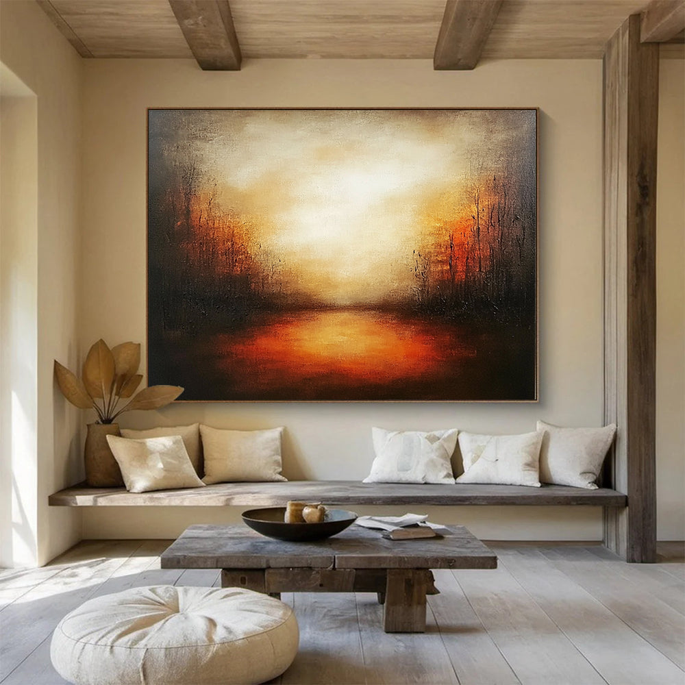 Dark Marsh Sunset Art for Rustic Hunting Lodge & Moody Literary Salon SC086