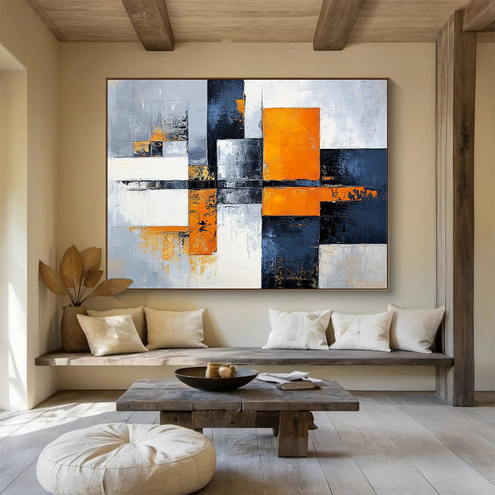 Geometric Color Block Art for Modern Office Reception & Contemporary Art Gallery SC100