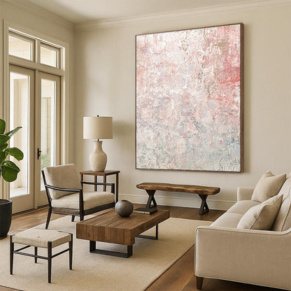 Pink - Gray Textured Art for Feminine Home Office Walls DLZ0050