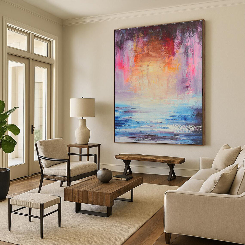 Pink - Purple - Orange Abstract Art for Beach Resort Spa Waiting Rooms DLZ0027