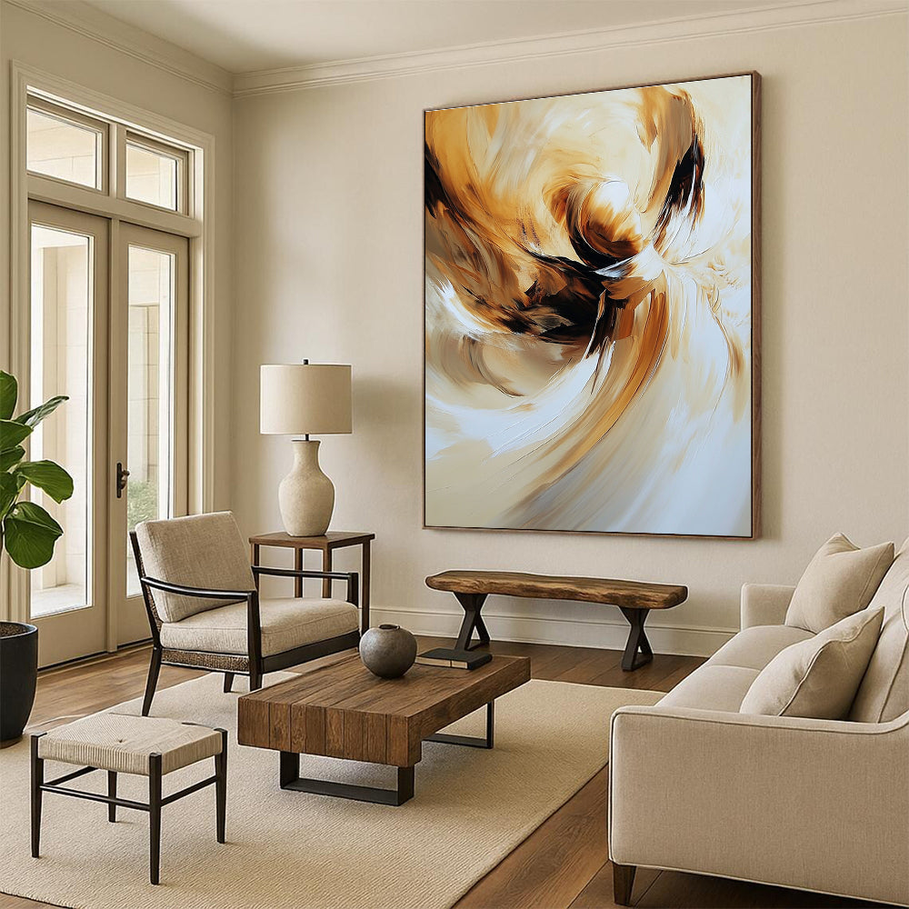 Flowing Golden Abstract for Luxury Hotel Lobby & Upscale Dining Room STSC634