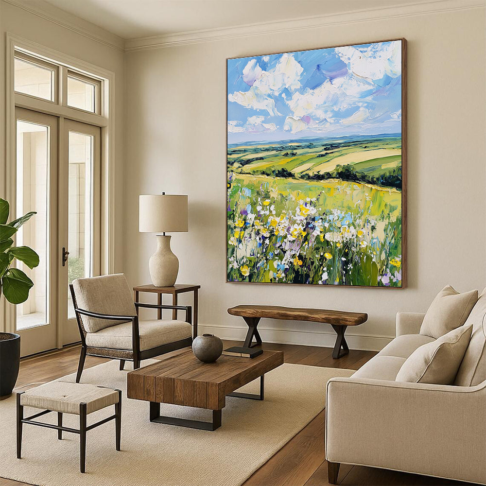 Colorful Countryside Landscape Art for Farmhouse - Style Café & Cheerful Home Dining Room STSC1432