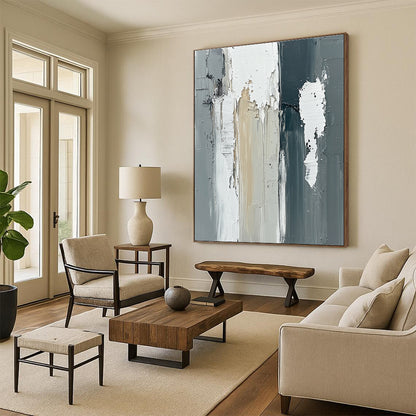 Textured Gray and White Abstract for Scandinavian - Style Home & Contemporary Office STSC579