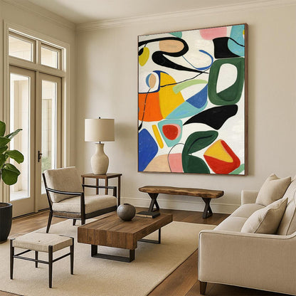 Colorful Abstract Shapes Art for Playful Kids’ Room & Creative Coworking Space DLZ1480