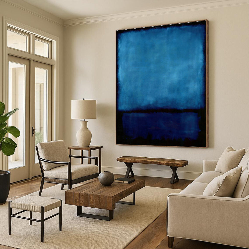 Pure Blue Abstract Art for Bedroom & Meditation Room DLZ0449