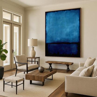 Pure Blue Abstract Art for Bedroom & Meditation Room DLZ0449