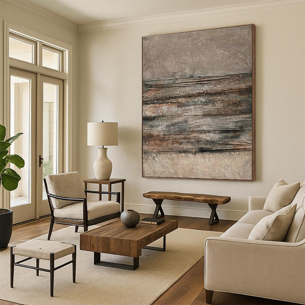 Brown - Gray Textured Art for Industrial Loft & Art - Centric Wine Bar DLZ1865