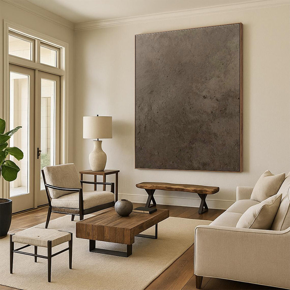 Dark Brown Solid Abstract Art for Rustic Home & Art Gallery DLZ1123