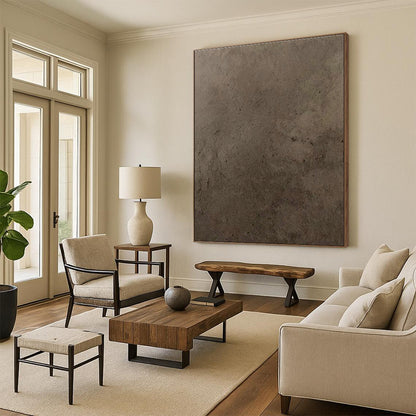 Dark Brown Solid Abstract Art for Rustic Home & Art Gallery DLZ1123