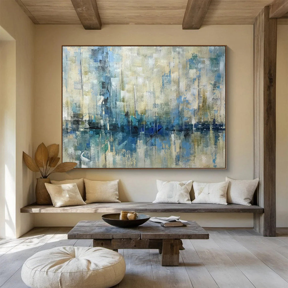 Blue - Toned Harbor Haze Art for Coastal Café Dining Areas DLZ2550