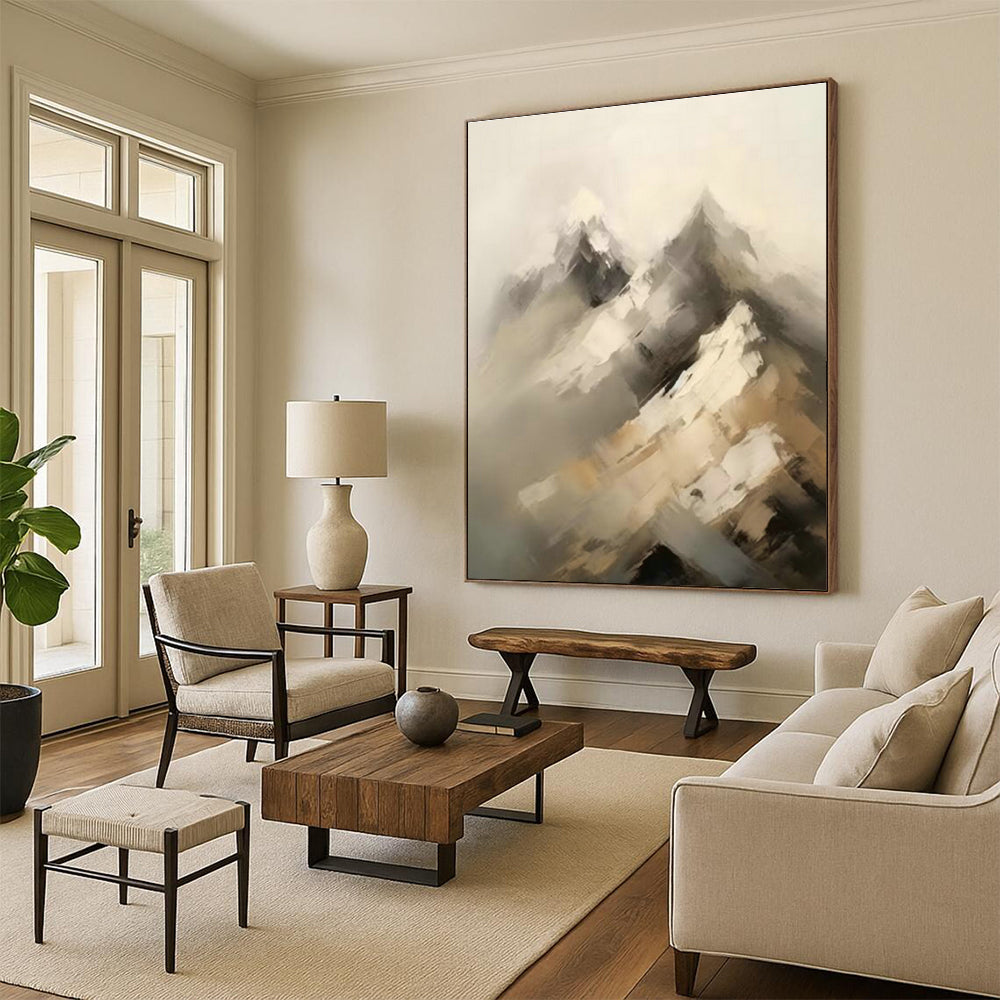 Misty Mountain Peaks Art for Alpine Chalet Lounge & Nature - Inspired Spa DLZ0840