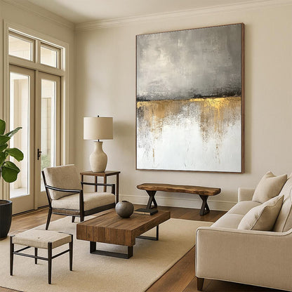 Grey and Gold Abstract for Luxury Living Room & High - End Hotel Lobby STSC410