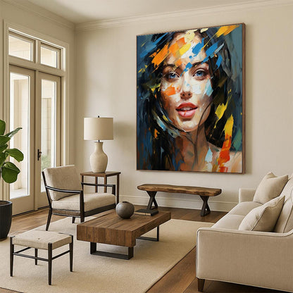 Colorful Woman’s Portrait Art for Fashion - Forward Home Dressing Room & Artistic Makeup Studio DLZ1538