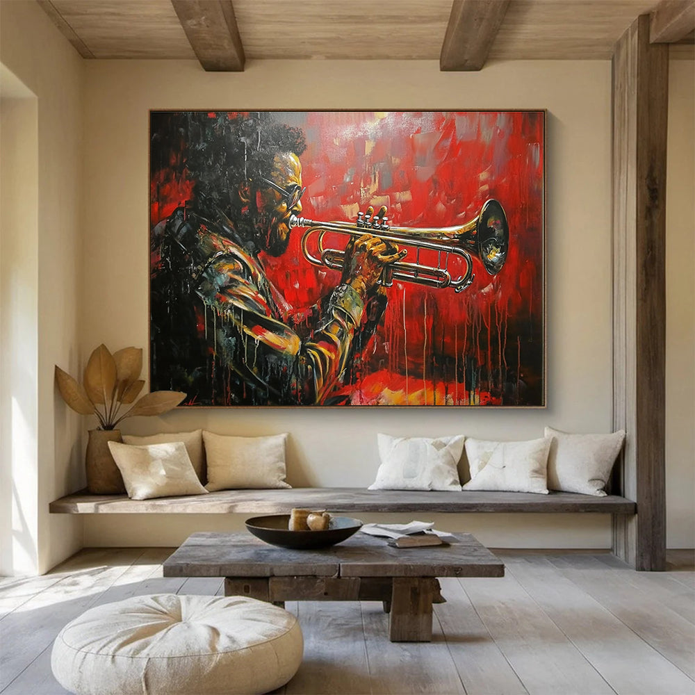 Jazz Trumpeter Art for Music Bar & Retro - style Café SC120