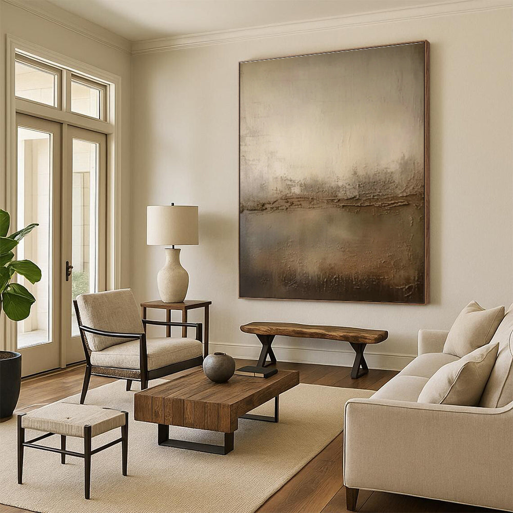 Beige Textured Abstract for Rustic - Chic Home Library & Artisanal Coffee Roastery DLZ0898