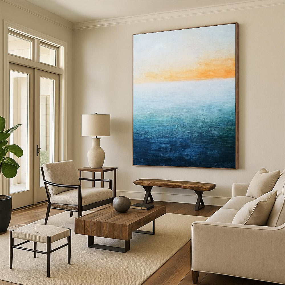 Calming Gradient Sea Art for Living Room & Spa STSC074