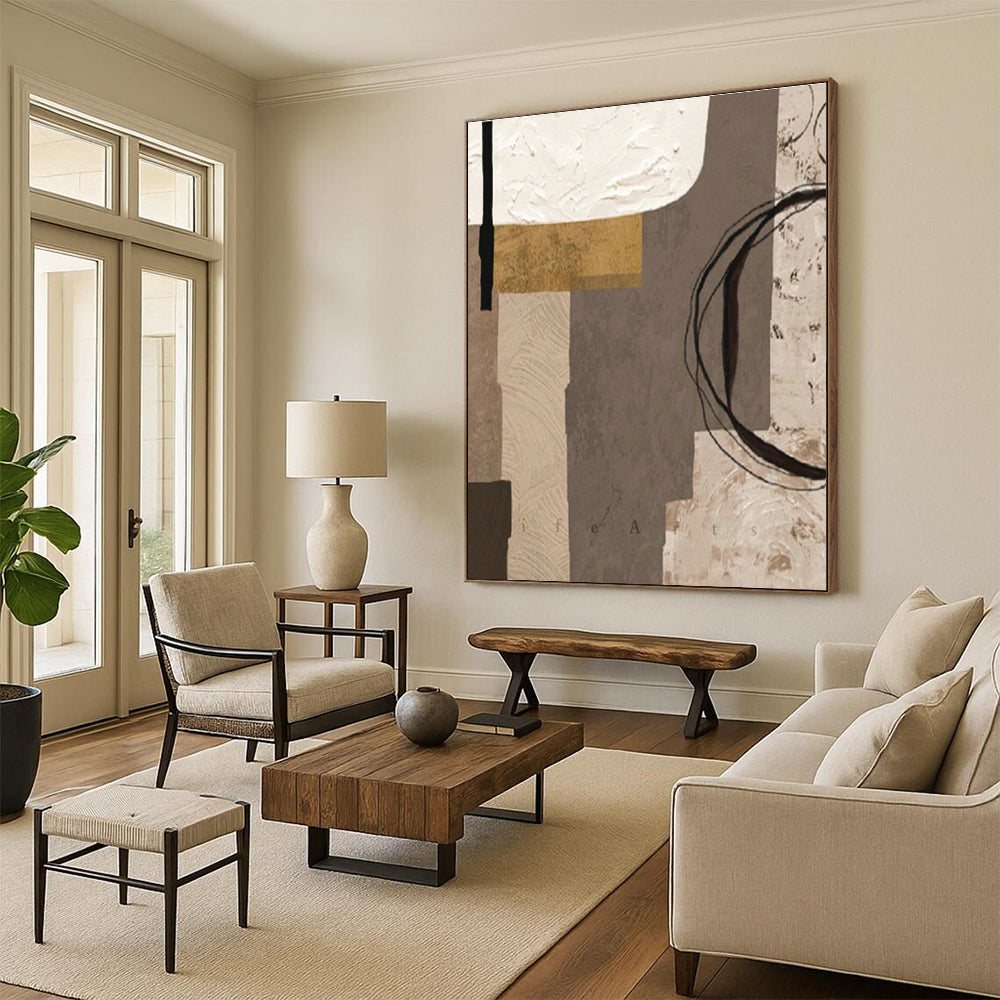 Collage - Style Abstract Art for Artsy Bookstore & Vintage - Inspired Home DLZ2216