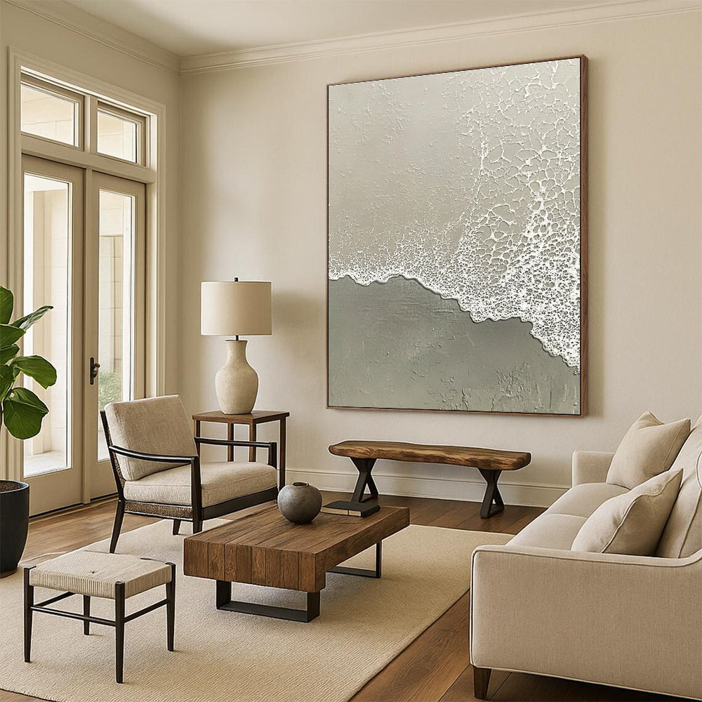 Grey Beach Foam Textures for Modern Minimalist Office & Industrial - Inspired Art Space STSC955