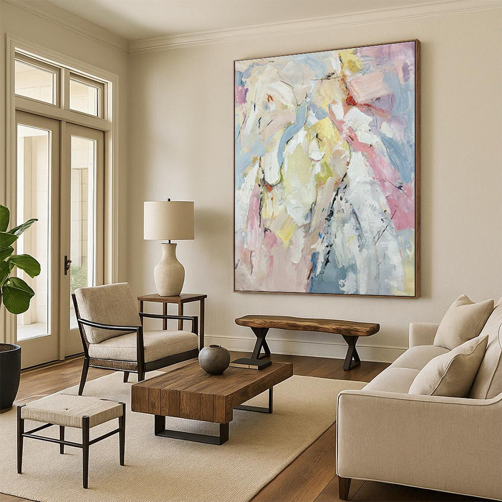 Pastel Color - Block Abstract Art for Living Room & Girls' Bedroom DLZ0554