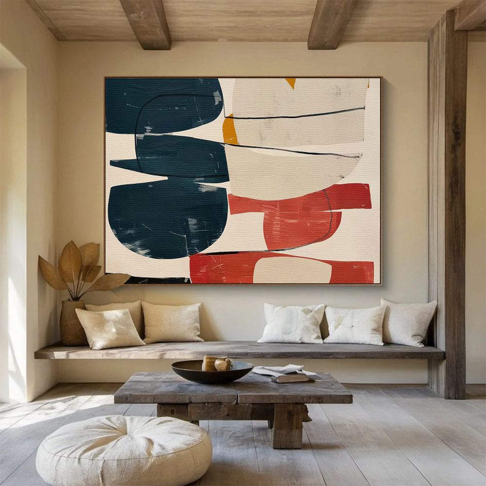 Colorful Geometric Abstract Art for Modern Café Interiors DLZ2524