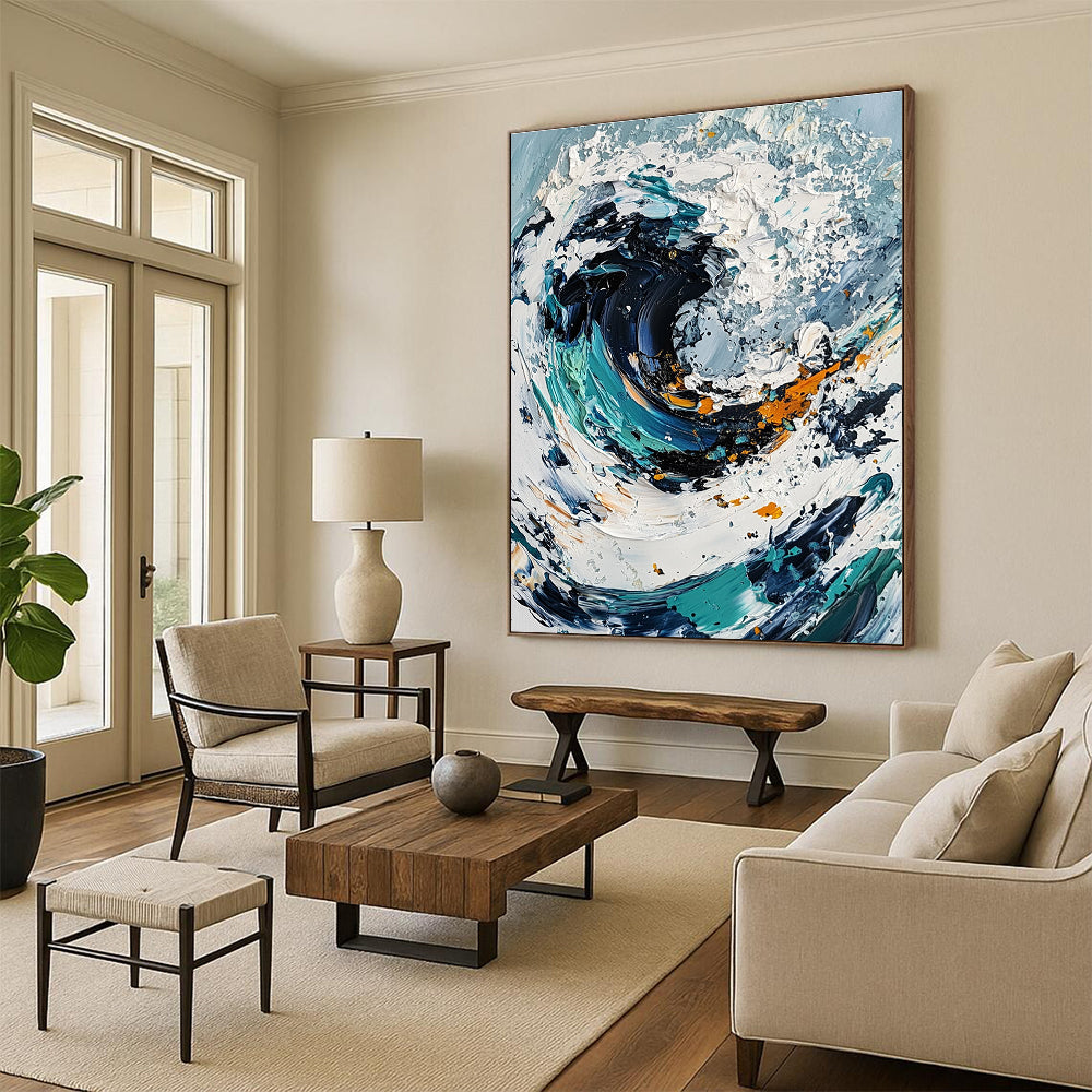 Dynamic Textured Wave for Coastal Restaurant & Nautical - Themed Home STSC263