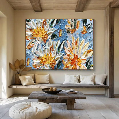 3D Floral Relief Art for Elegant Boutique Dressing Room Walls DLZ3280