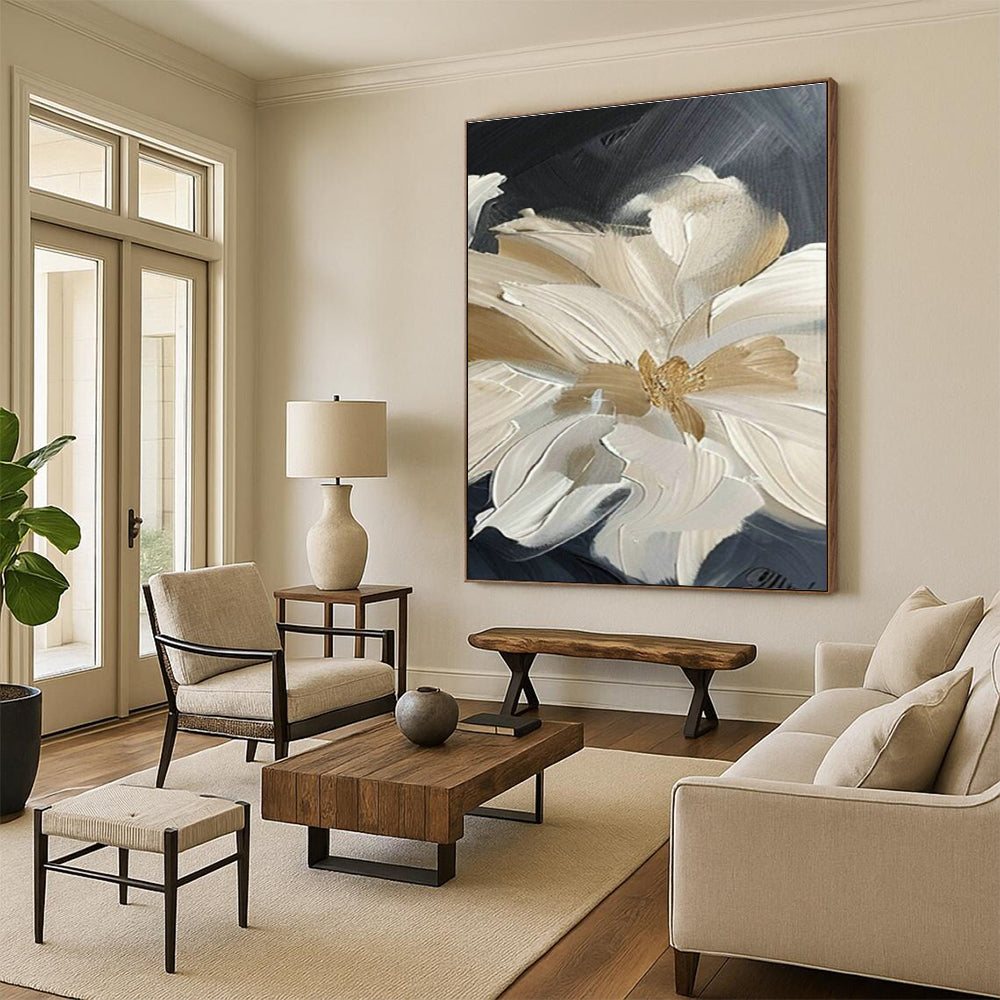 Detailed Floral Oil Painting for Feminine Dressing Room & High - End Spa DLZ1995