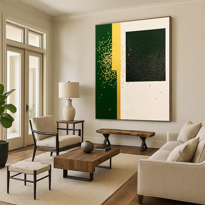 Green, Gold and White with Dots for Luxury Hotel Lobby & Sophisticated Home Living Room STSC1011