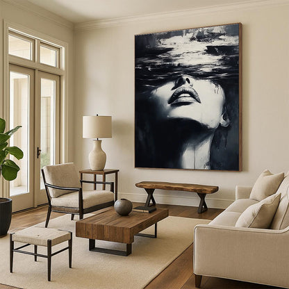 Submerged Woman’s Face Art for Contemporary Art Gallery & Thought - Provoking Therapy Office STSC1385