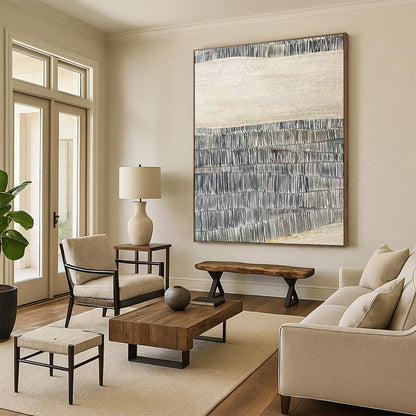 Line - Textured Abstract Art for Minimalist Art Museum & Scandinavian - Style Home Library DLZ1606