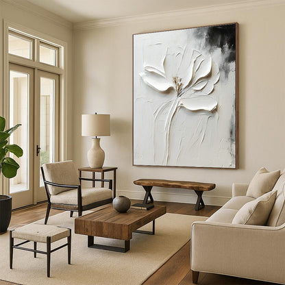 3D White Flower Close - Up for Elegant Boudoir & High - End Floral Boutique DLZ0908