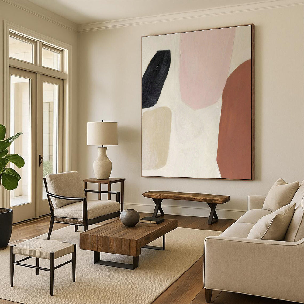 Soft Color Block Art for Boho - Chic Bedroom & Women’s Wellness Studio DLZ1501