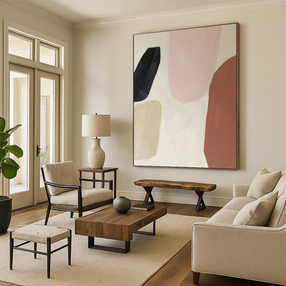 Soft Color Block Art for Boho - Chic Bedroom & Women’s Wellness Studio DLZ1501