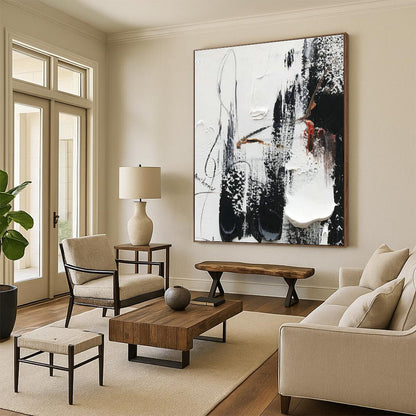 Black - White Abstract Art for Monochrome Gallery & Sophisticated Office DLZ0805