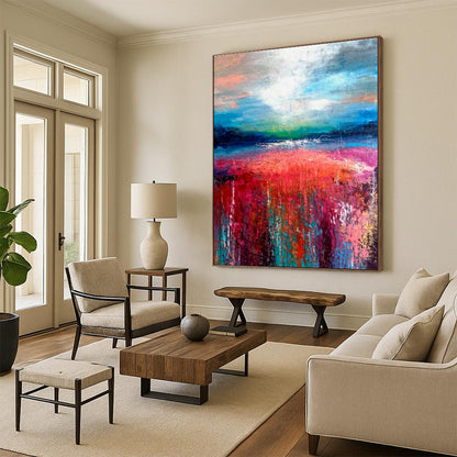 Colorful Landscape Oil Painting for Countryside Villa Living Rooms DLZ0011