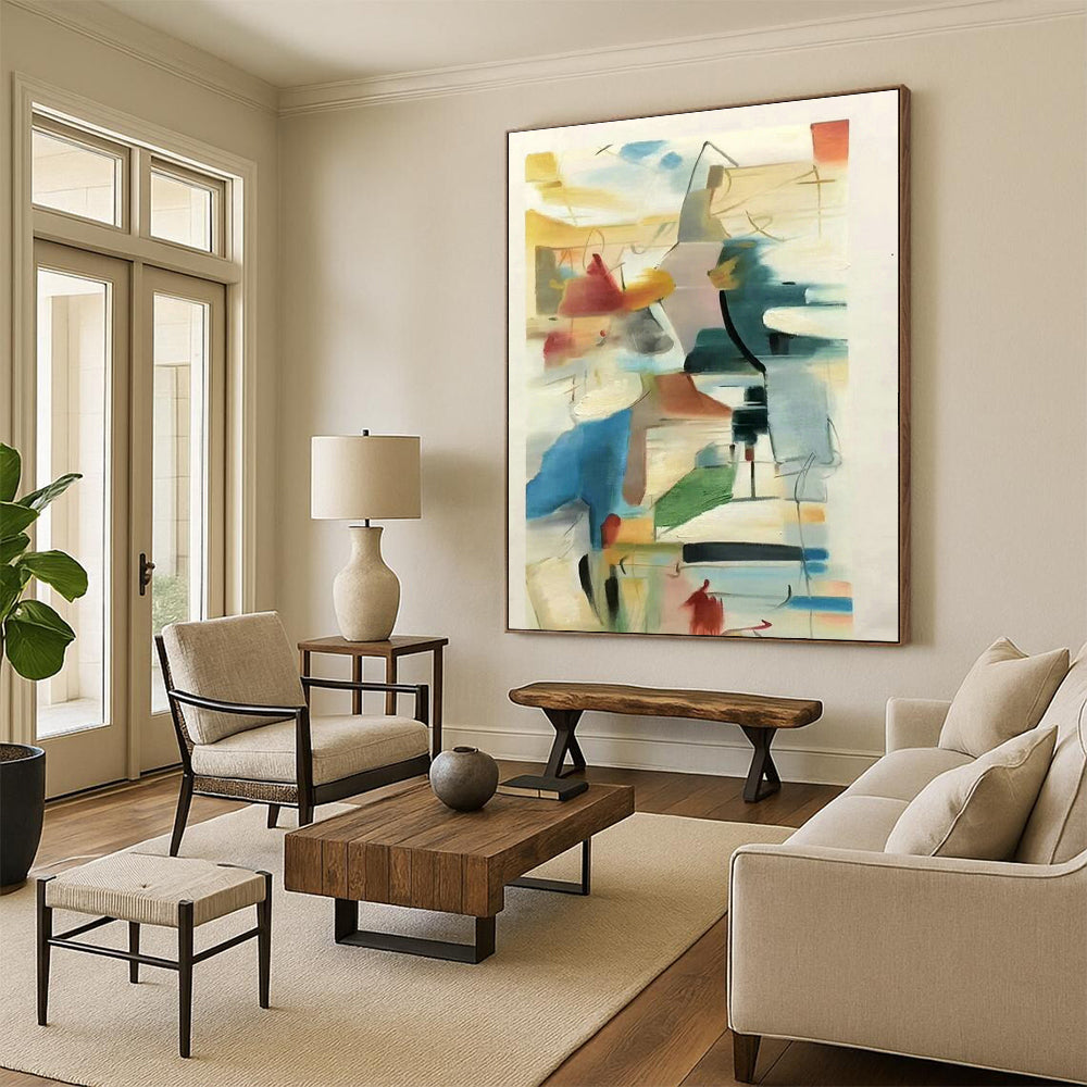 Colorful Lines Abstract Art for Creative Studio & Modern Café DLZ1450