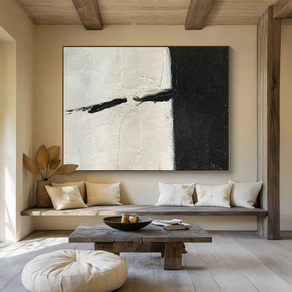 Black - White Abstract Art for Contemporary Art Gallery Bathrooms DLZ2561