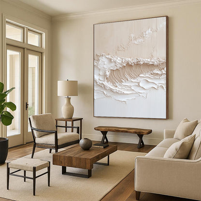 Textured Wave Art for Coastal Home Office & Spa Relaxation Area STSC1212