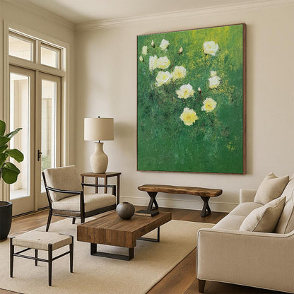 Yellow Roses on Green for Garden - Inspired Café & Cottage Bedroom STSC1152